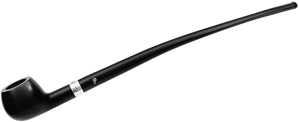 Peterson Pipes Churchwarden Ebony Silver Mounted Prince Fishtail