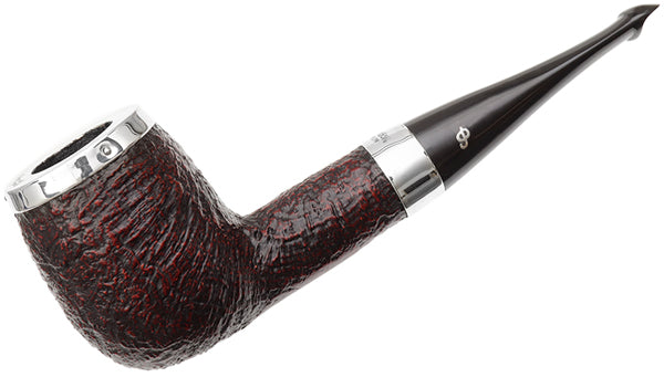 Peterson Pipes House Pipe Sandblasted Silver Cap Billiard P-Lip