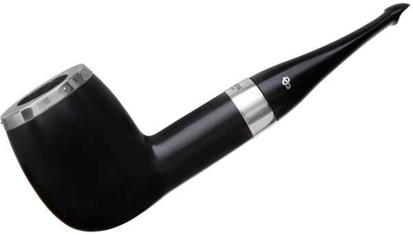 Peterson Pipes House Pipe Ebony Silver Cap Billiard P-Lip