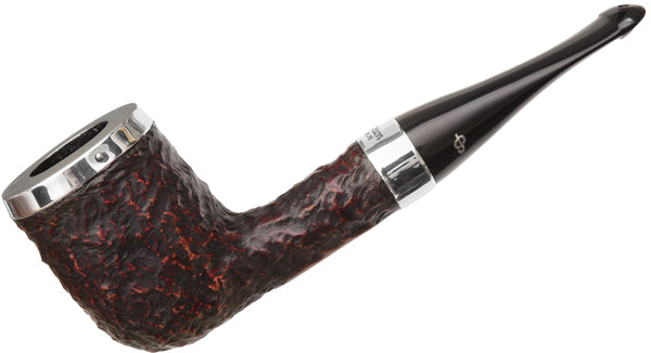 Peterson Pipes House Pipe Rusticated Silver Cap Billiard P-Lip