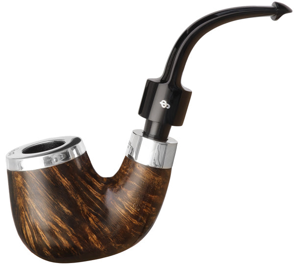 Peterson Pipes House Pipe Oak Silver Cap Bent P-Lip
